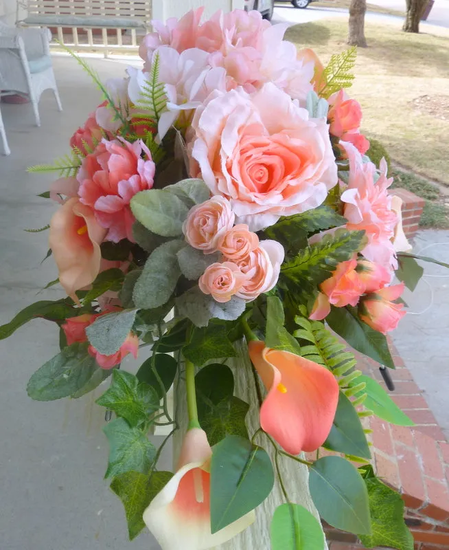 Cemetery headstone Flowers, Grave site spray