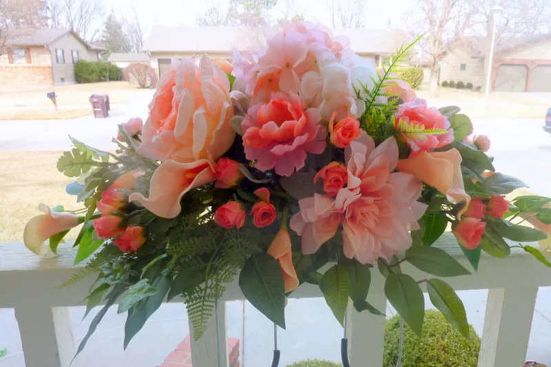 Cemetery headstone Flowers, Grave site spray