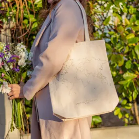 Chasing Threads - Tote Bag | Stitch Tote Bag | Natural Canvas Handles
