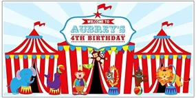 Circus Carnival Big Top Birthday Banner Personalized Party Decoration Backdrop