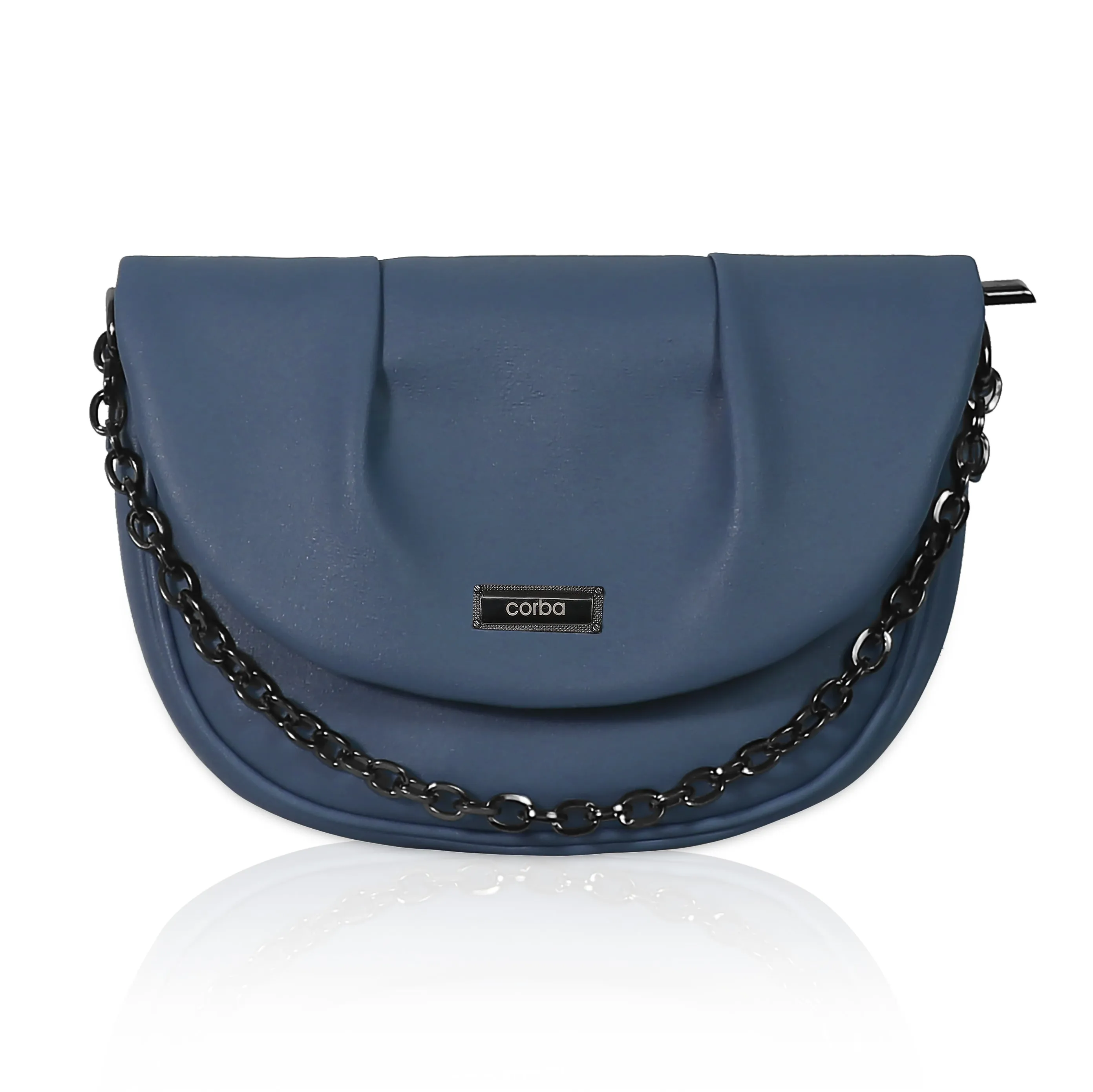 Corba Women Sling Bag Black Light Blue