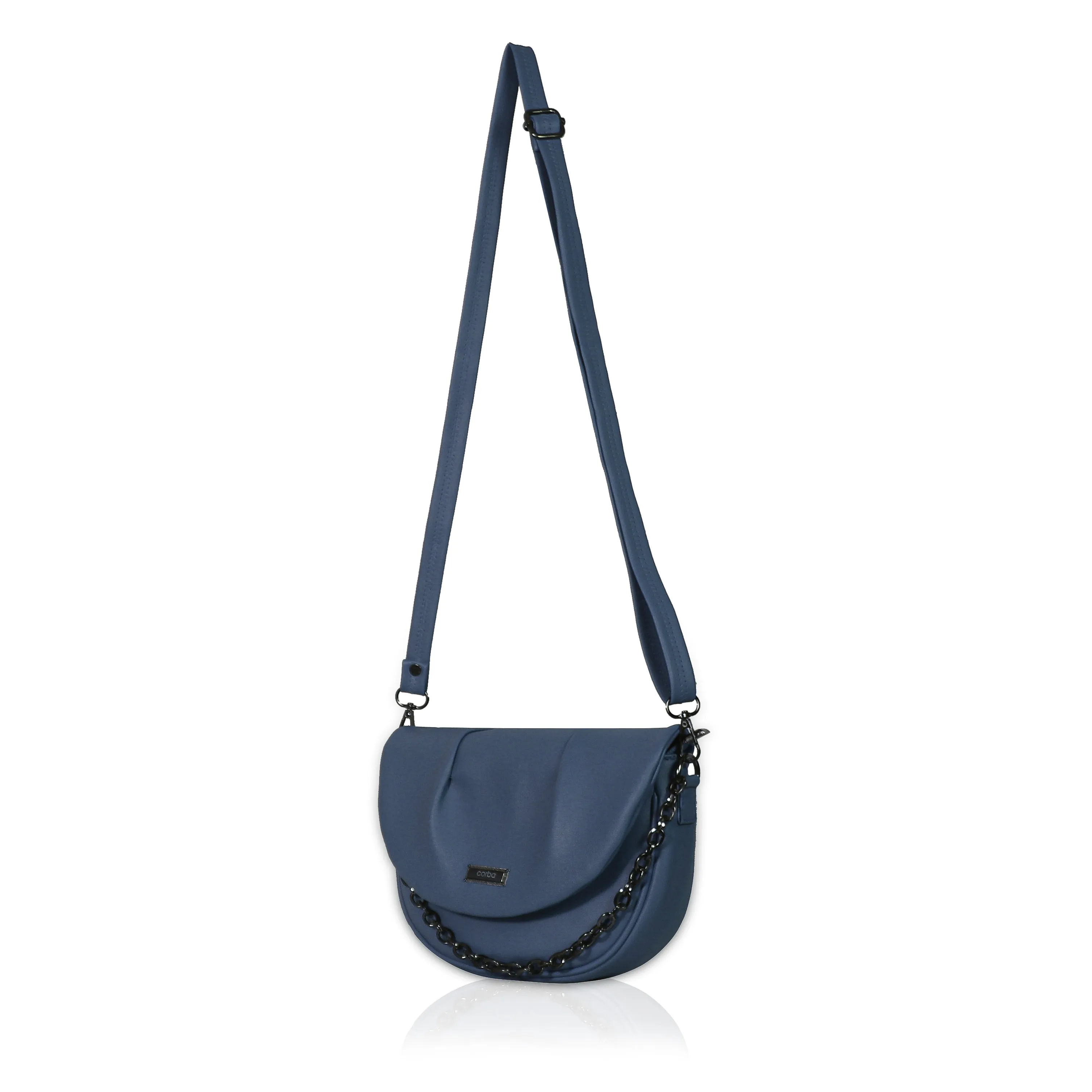 Corba Women Sling Bag Black Light Blue