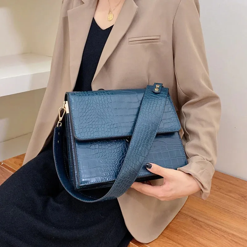 Crocodile Stone Crossbody Bag