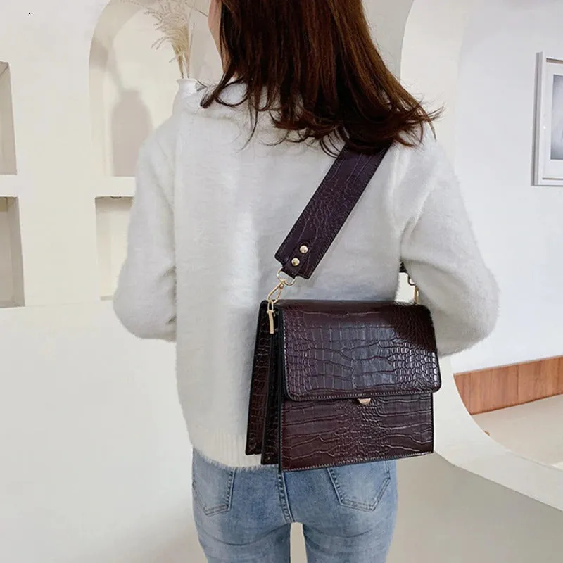 Crocodile Stone Crossbody Bag