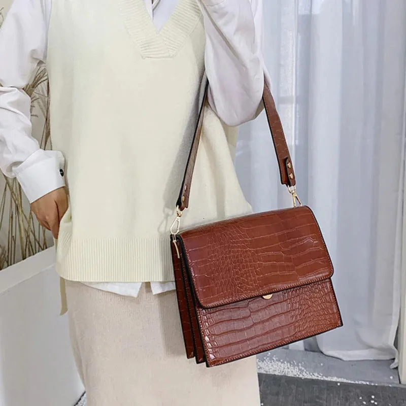 Crocodile Stone Crossbody Bag
