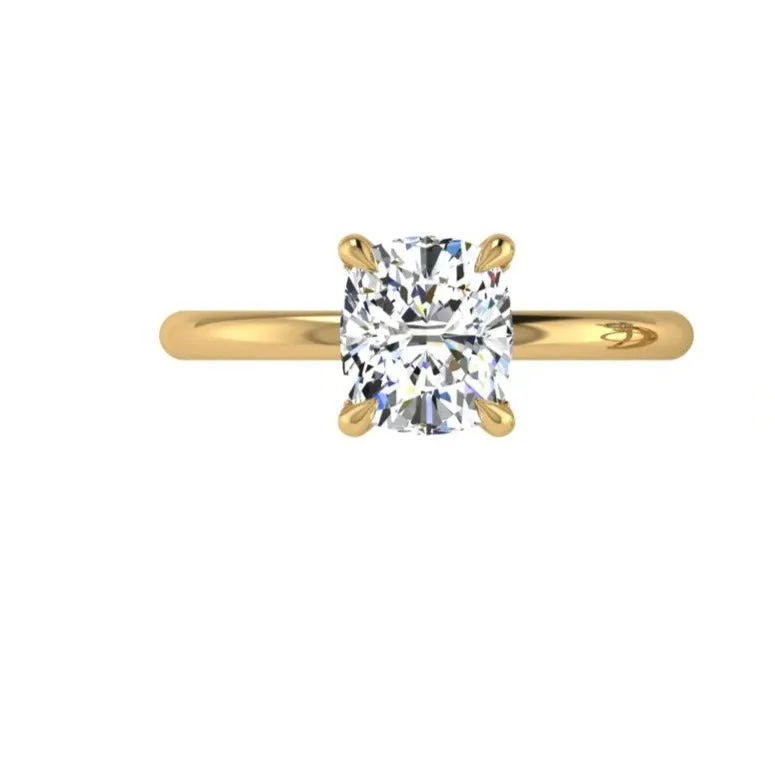 Cushion Diamond Engagement Ring Under Halo 0.07 ct. tw.