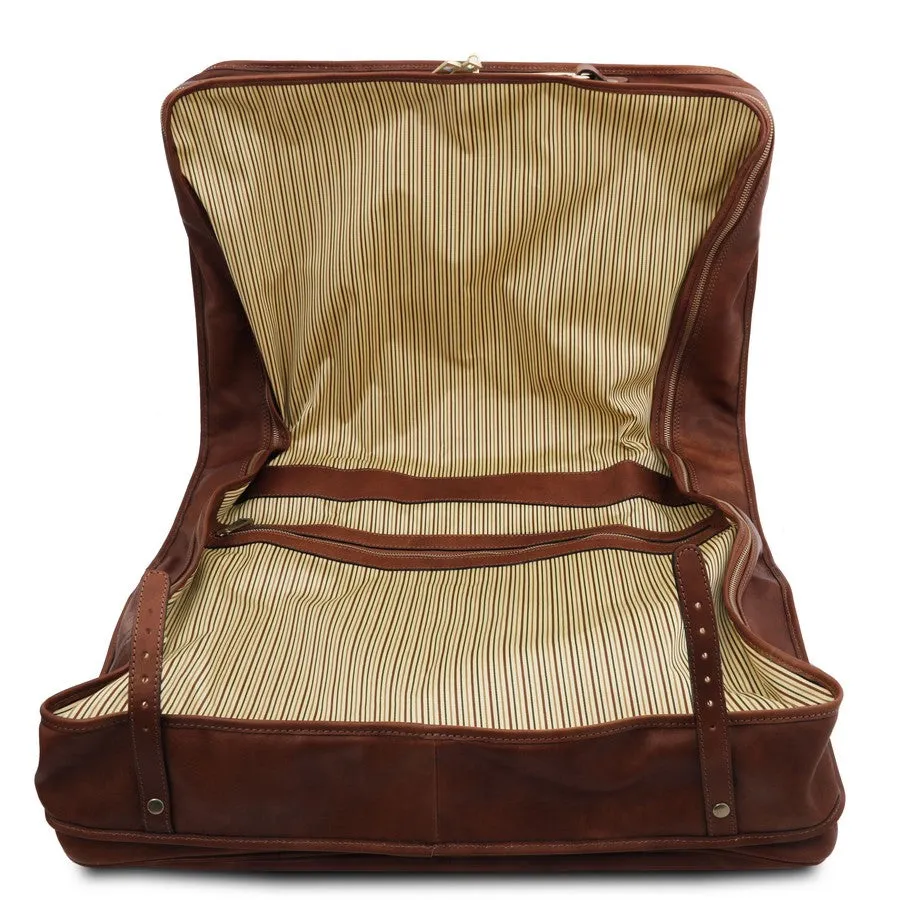 Deluxe Leather Travel Bag Set