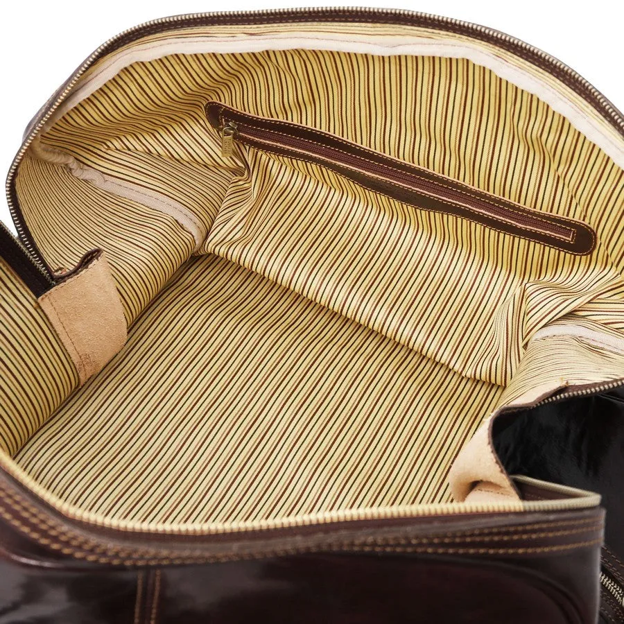 Deluxe Leather Travel Bag Set