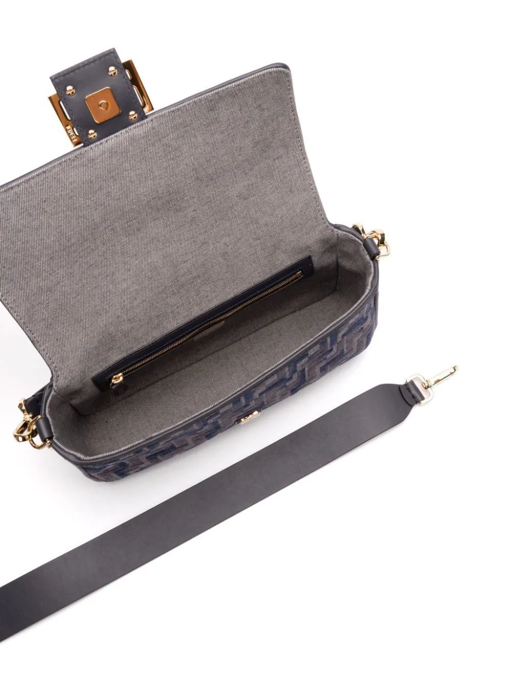 DENIM BAGUETTE WITH MONOGRAM