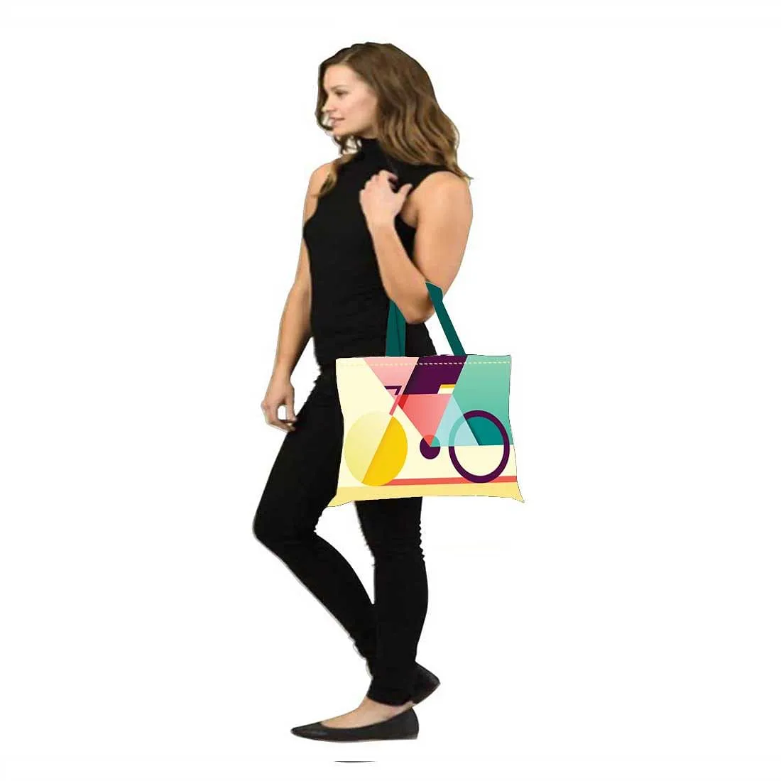 Designer Tote Bag With Zip Beach Gym Travel Bags -  Cycle Art