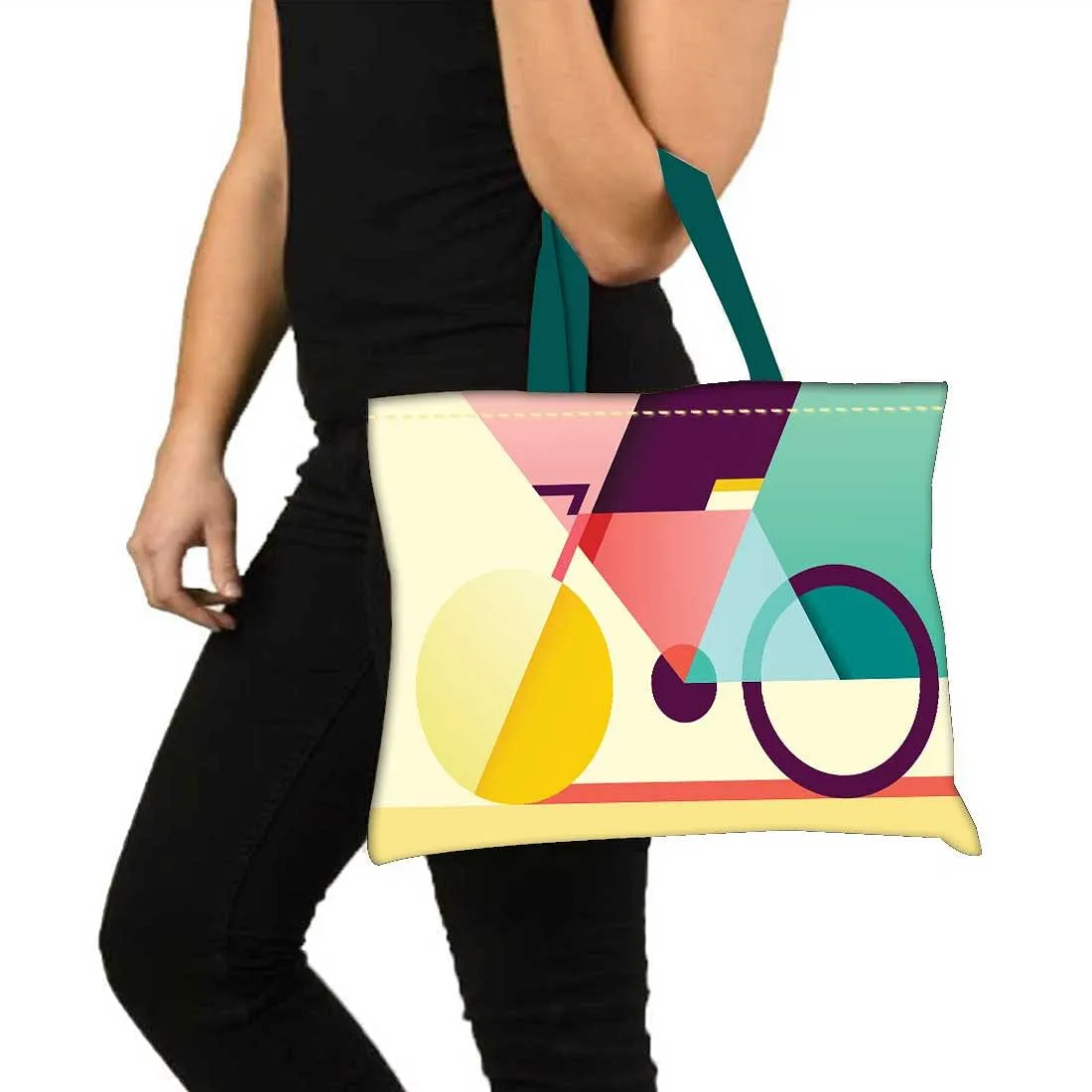 Designer Tote Bag With Zip Beach Gym Travel Bags -  Cycle Art