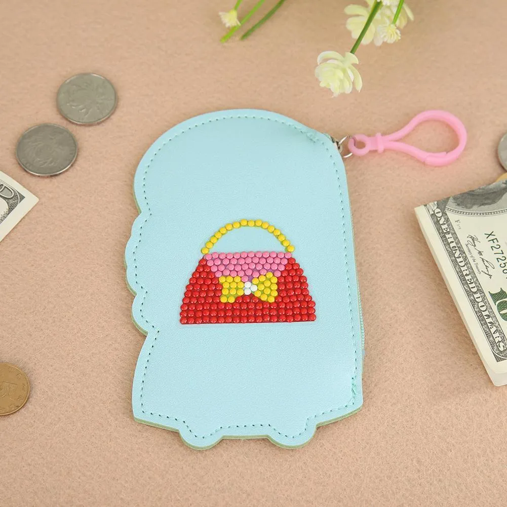 DIY Special Shaped Diamond  Girl Wallet Coin Purse