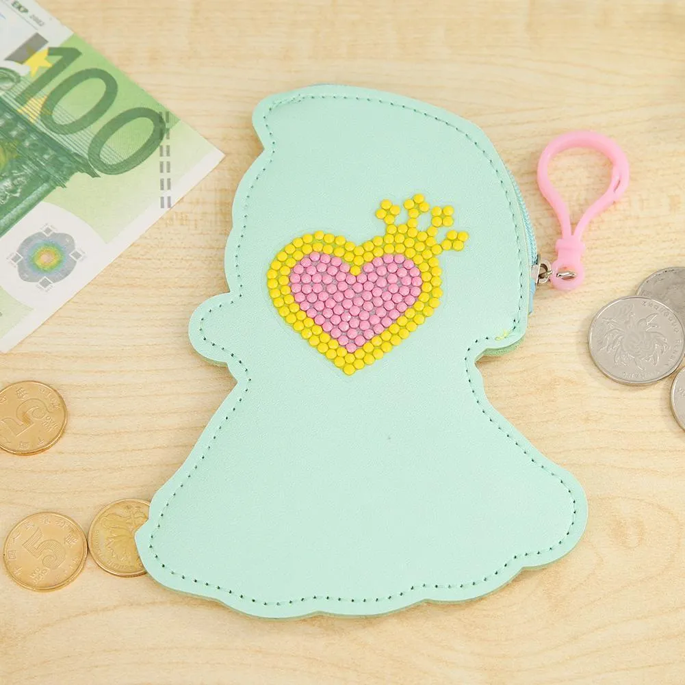DIY Special Shaped Diamond  Girl Wallet Coin Purse