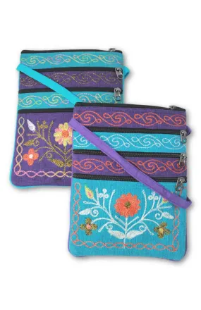 Embroidered Passport Bag