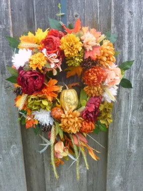 Fall floral wreath, Autumn wreaths