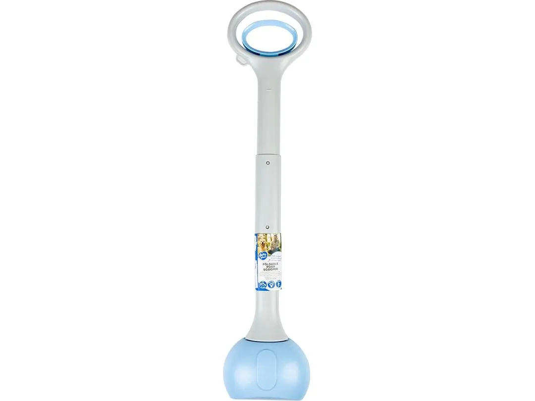 Foldable poop scooper 15x11x70cm grey/blue