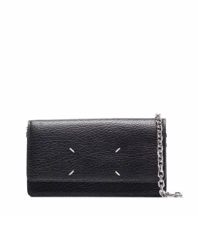Four Stitches Chain Wallet Black