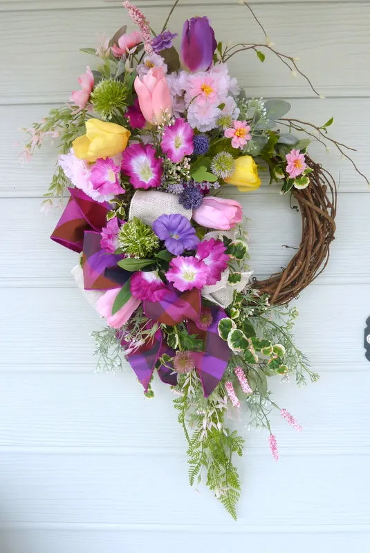 Front door wreath, Spring Wreaths, Front door decor