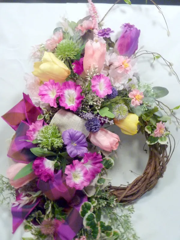 Front door wreath, Spring Wreaths, Front door decor