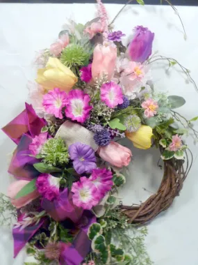 Front door wreath, Spring Wreaths, Front door decor