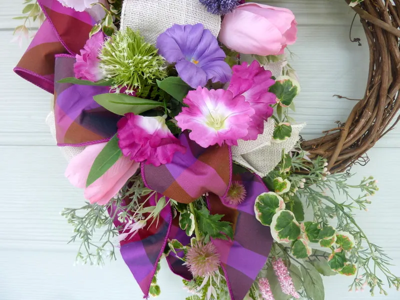 Front door wreath, Spring Wreaths, Front door decor