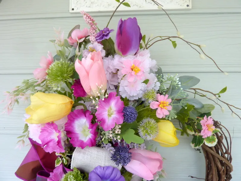 Front door wreath, Spring Wreaths, Front door decor