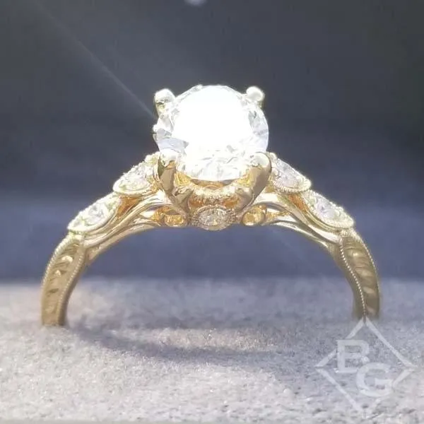 Gabriel & Co. "Chelsea" Oval Cut Diamond Engagement Ring