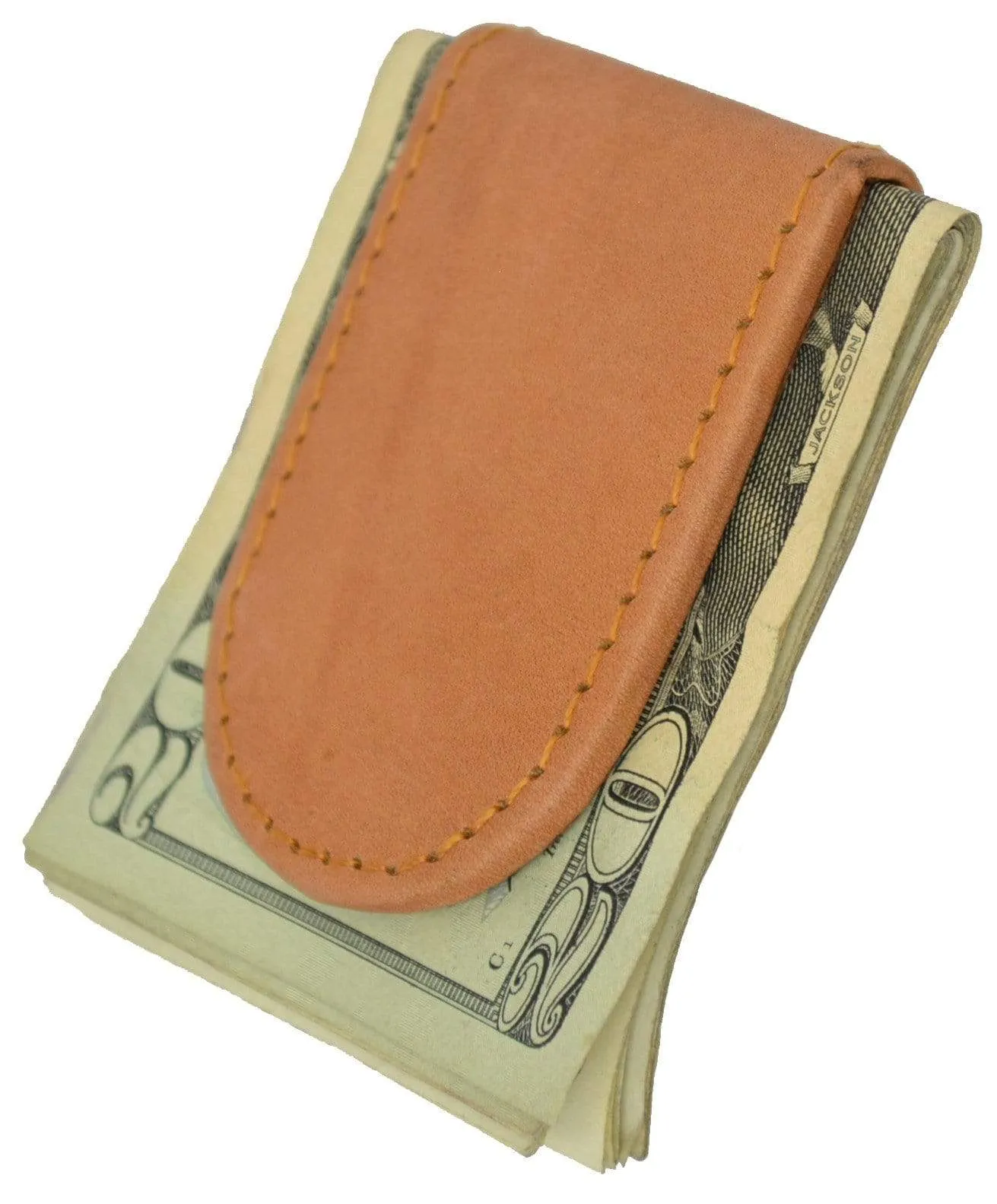Genuine Leather Black Strong Magnetic Money Clip 812 CF (C)