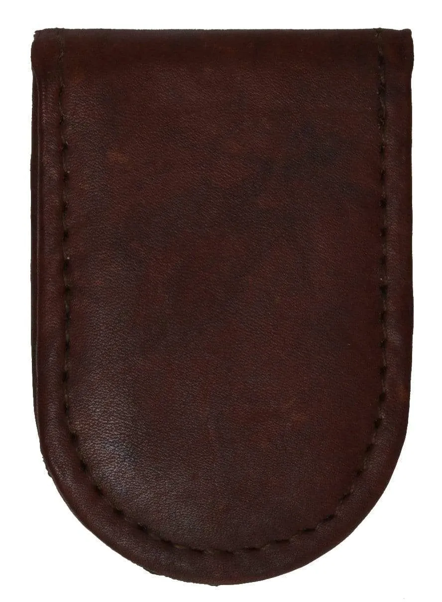 Genuine Leather Black Strong Magnetic Money Clip 812 CF (C)
