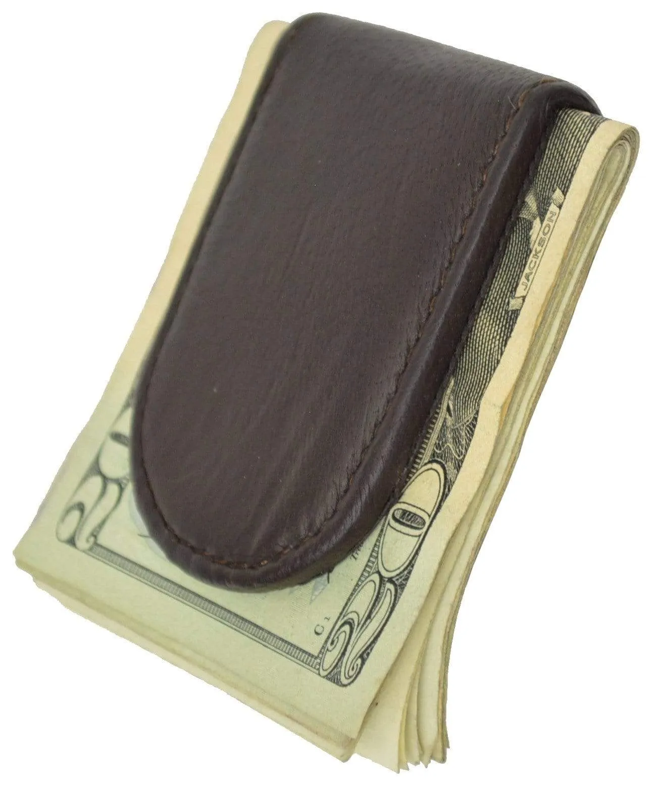 Genuine Leather Black Strong Magnetic Money Clip 812 CF (C)