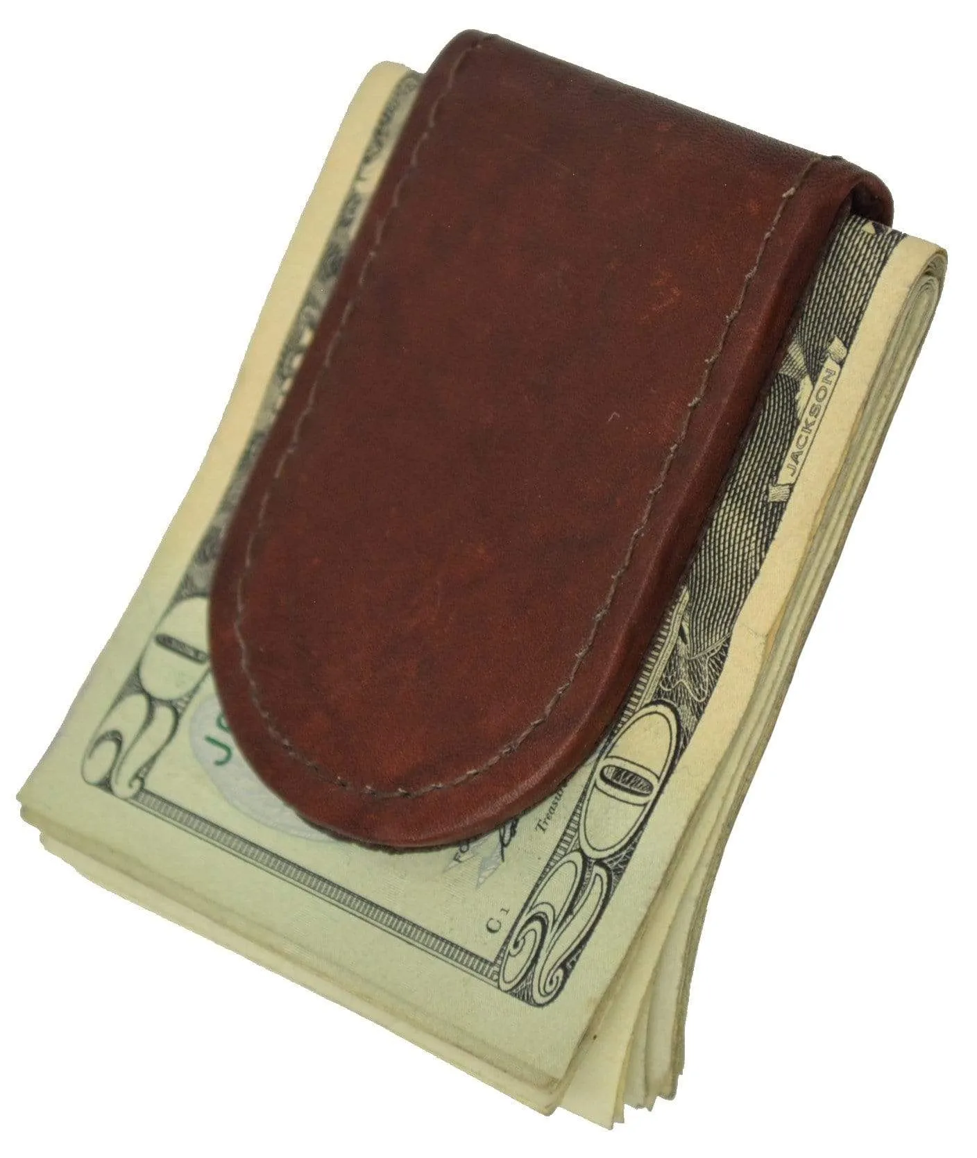 Genuine Leather Black Strong Magnetic Money Clip 812 CF (C)