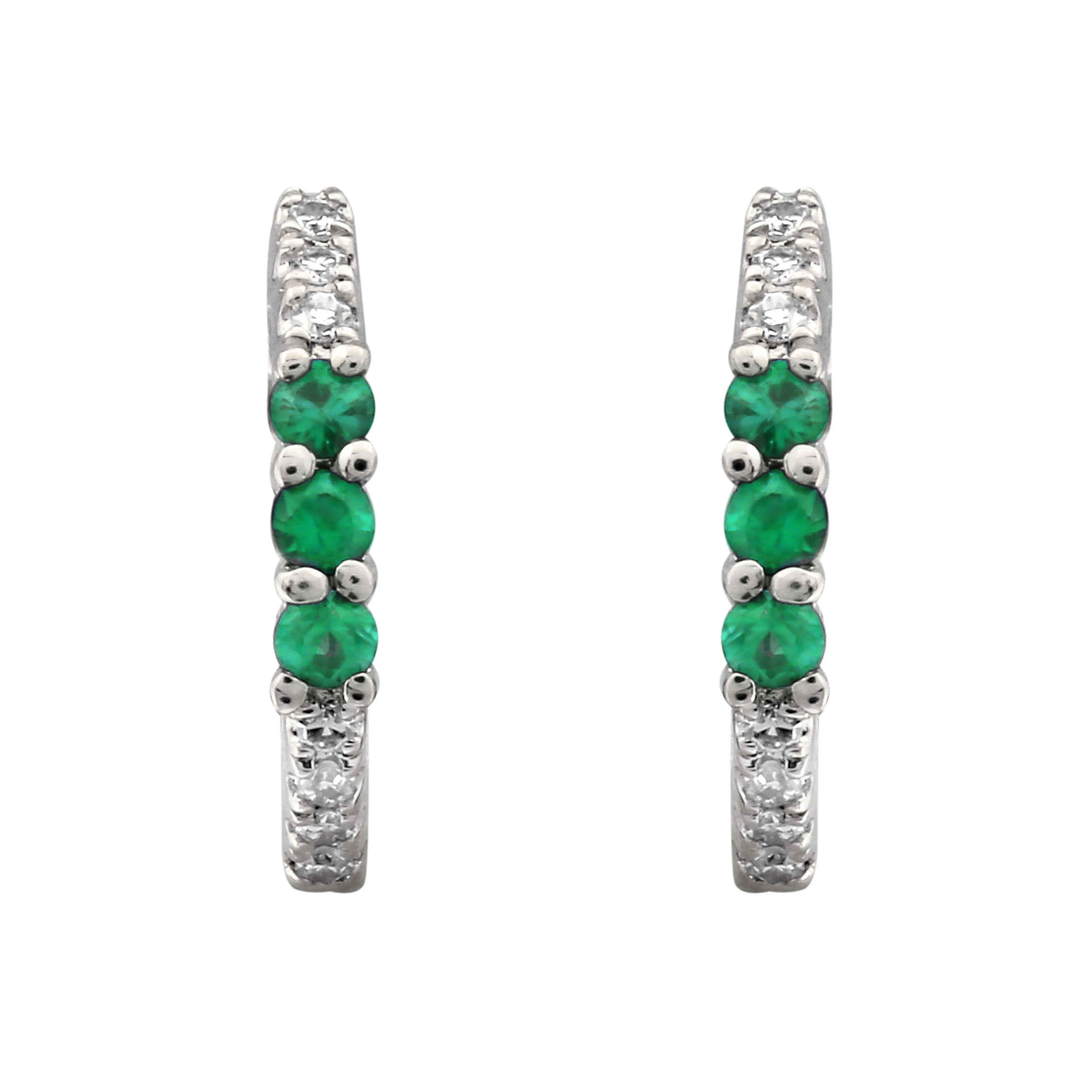 Green Tsavorite Huggies
