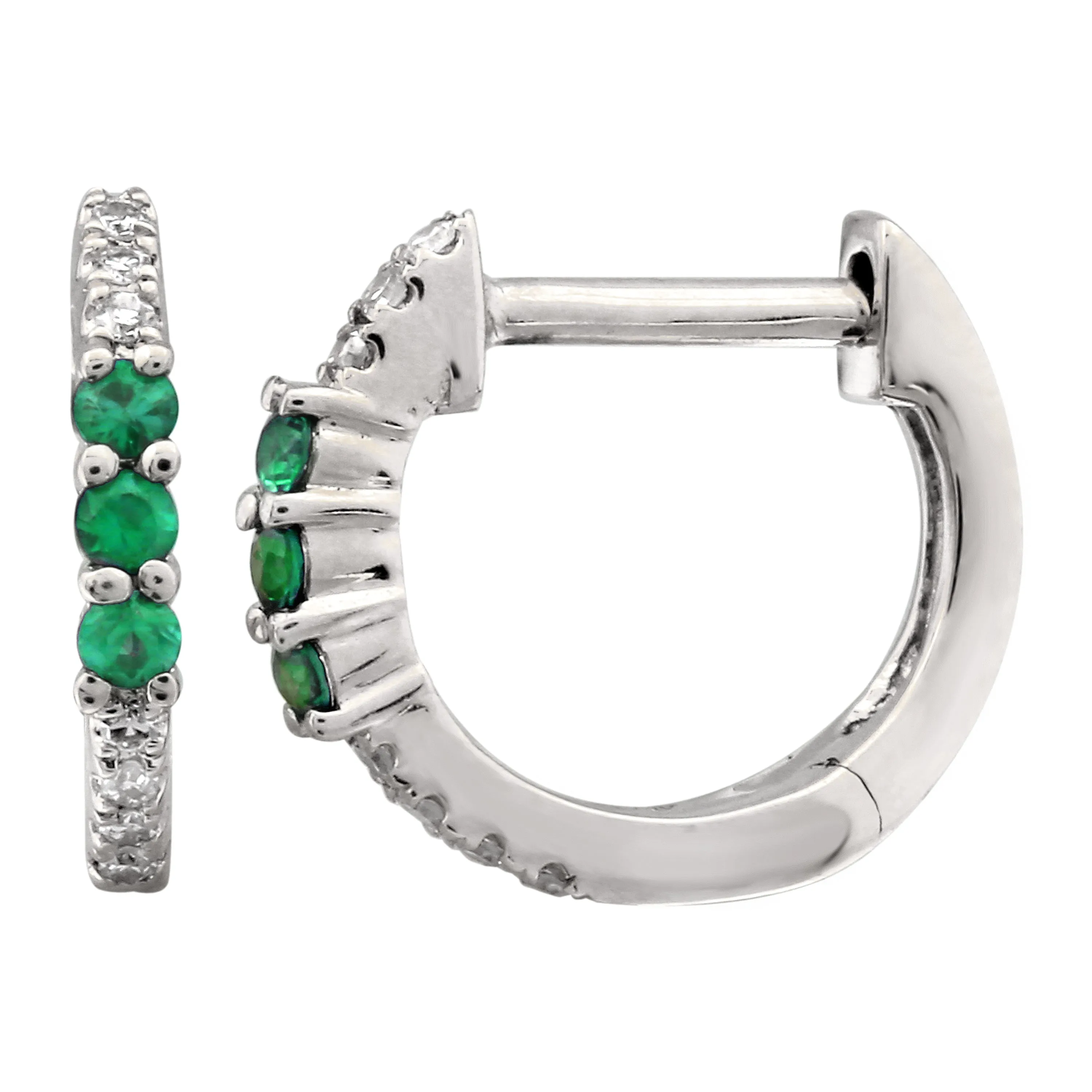 Green Tsavorite Huggies