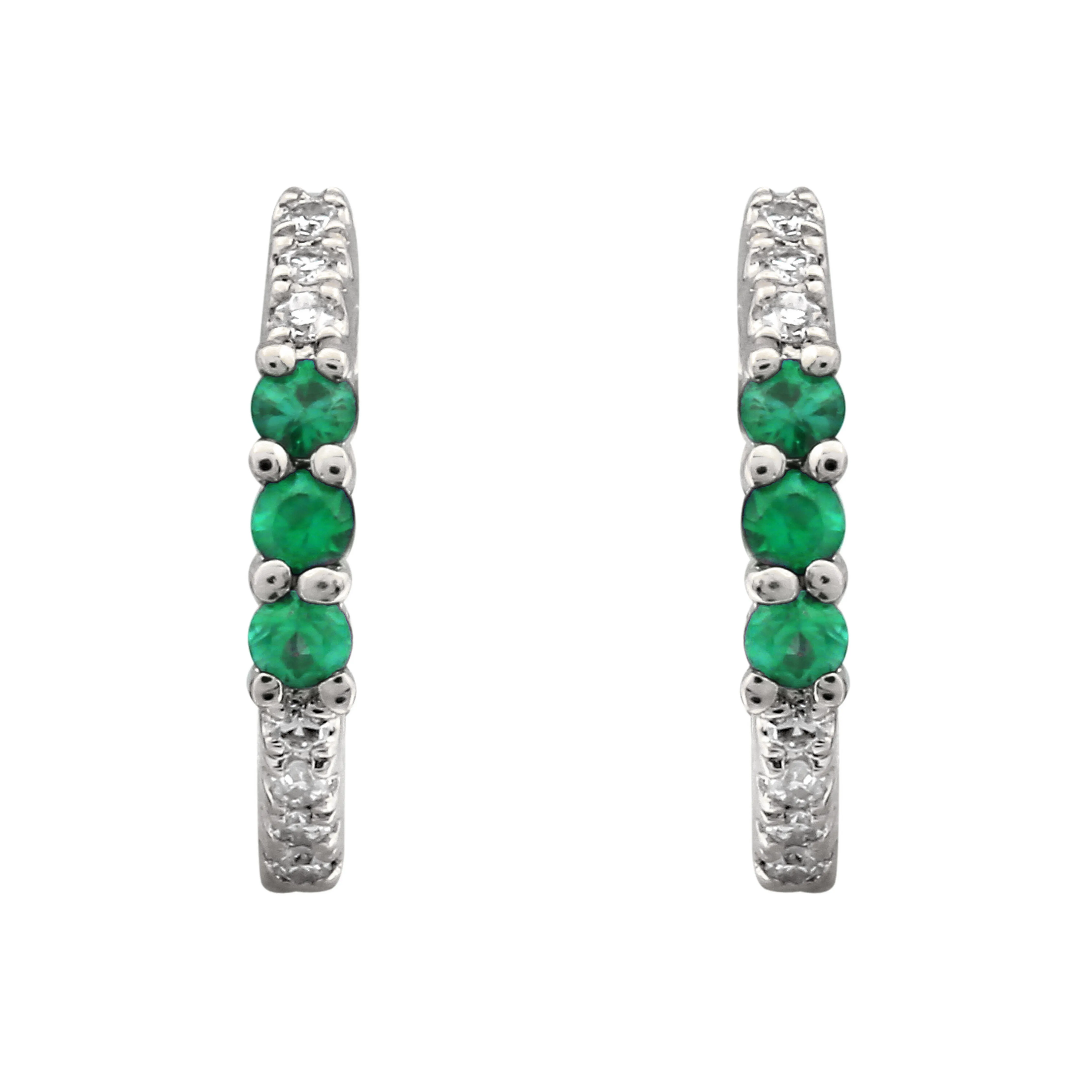 Green Tsavorite Huggies