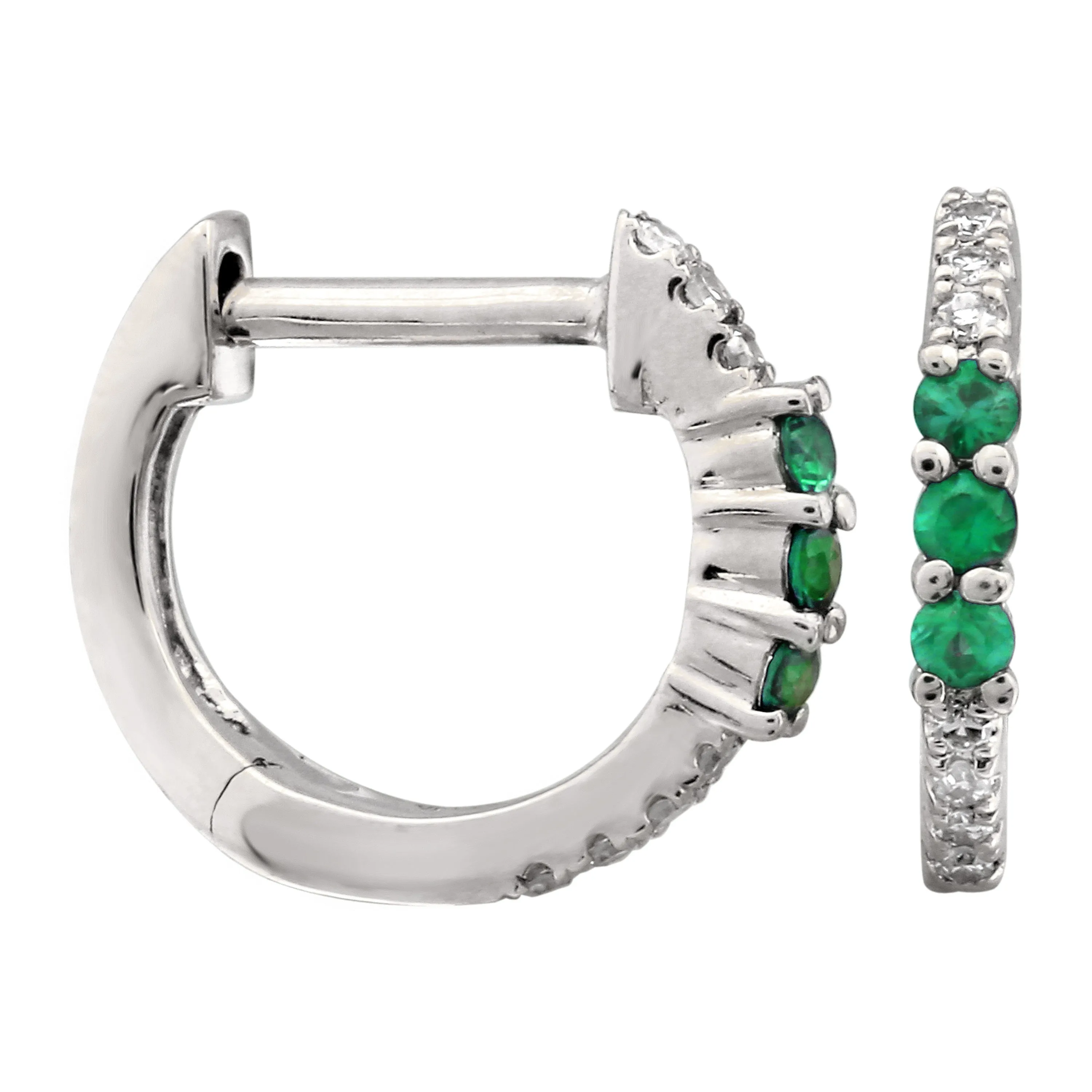 Green Tsavorite Huggies