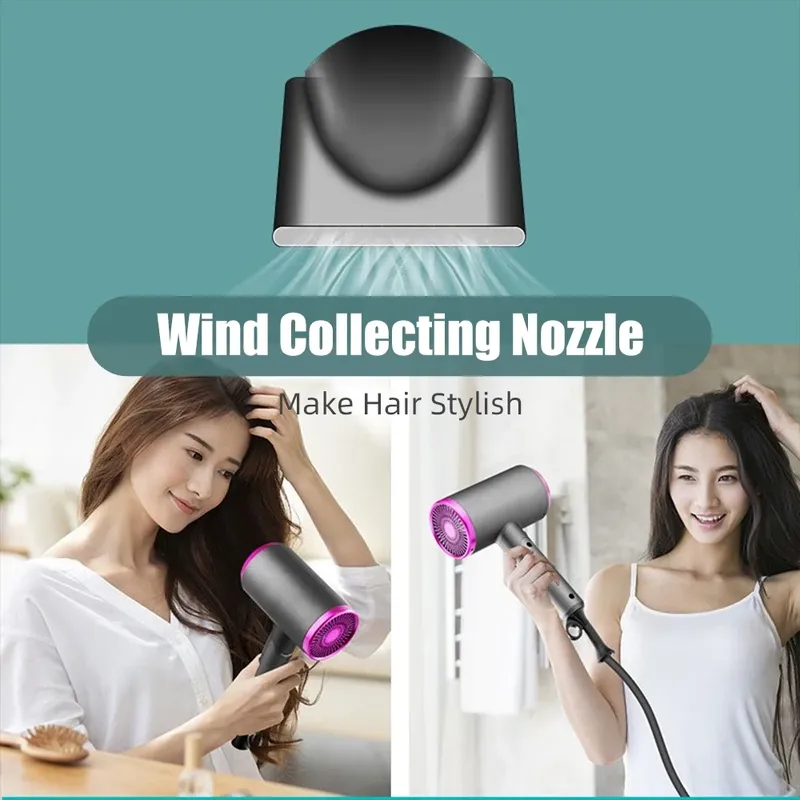 Hair Dryer with Diffuser -Foldable Ionic Hairdryer, 1800W, 19000rpm