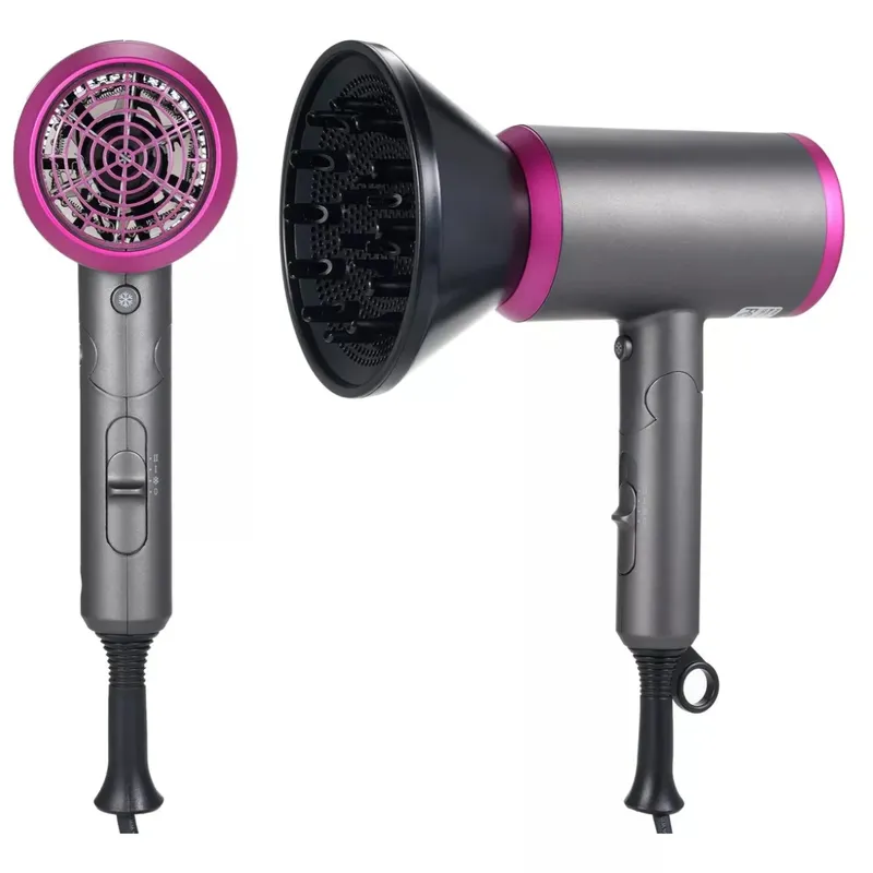 Hair Dryer with Diffuser -Foldable Ionic Hairdryer, 1800W, 19000rpm
