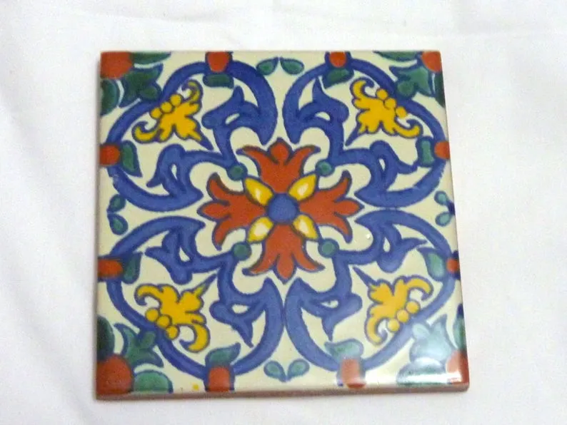 Hand painted Talavera tile Coasters, Mexican tile Coasters