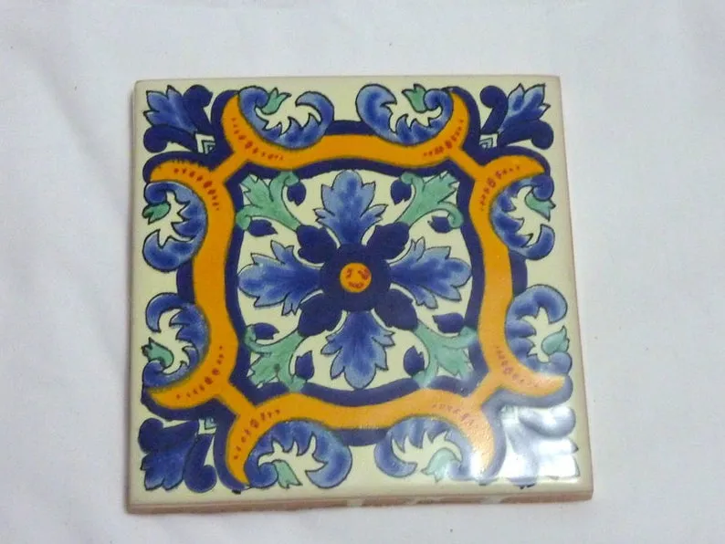 Hand painted Talavera tile Coasters, Mexican tile Coasters