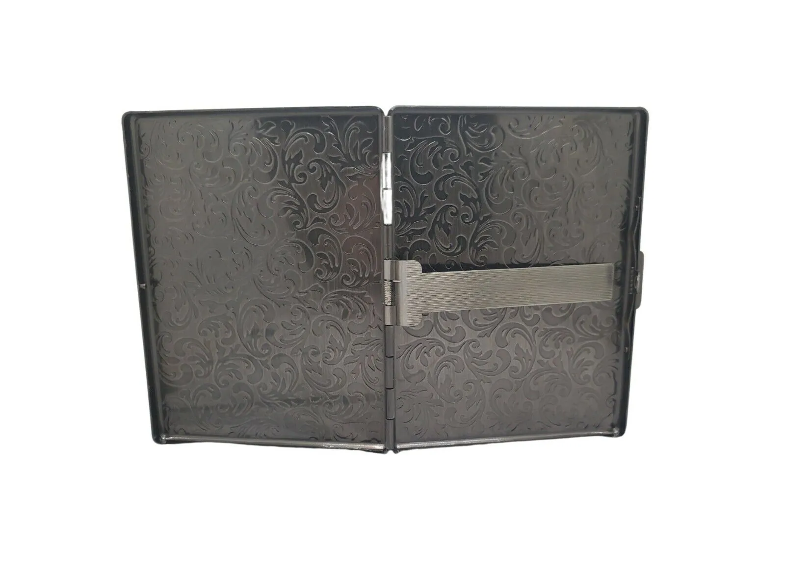 Handmade Antique Silver Embossed Marijuana Leaf Cigarette Case