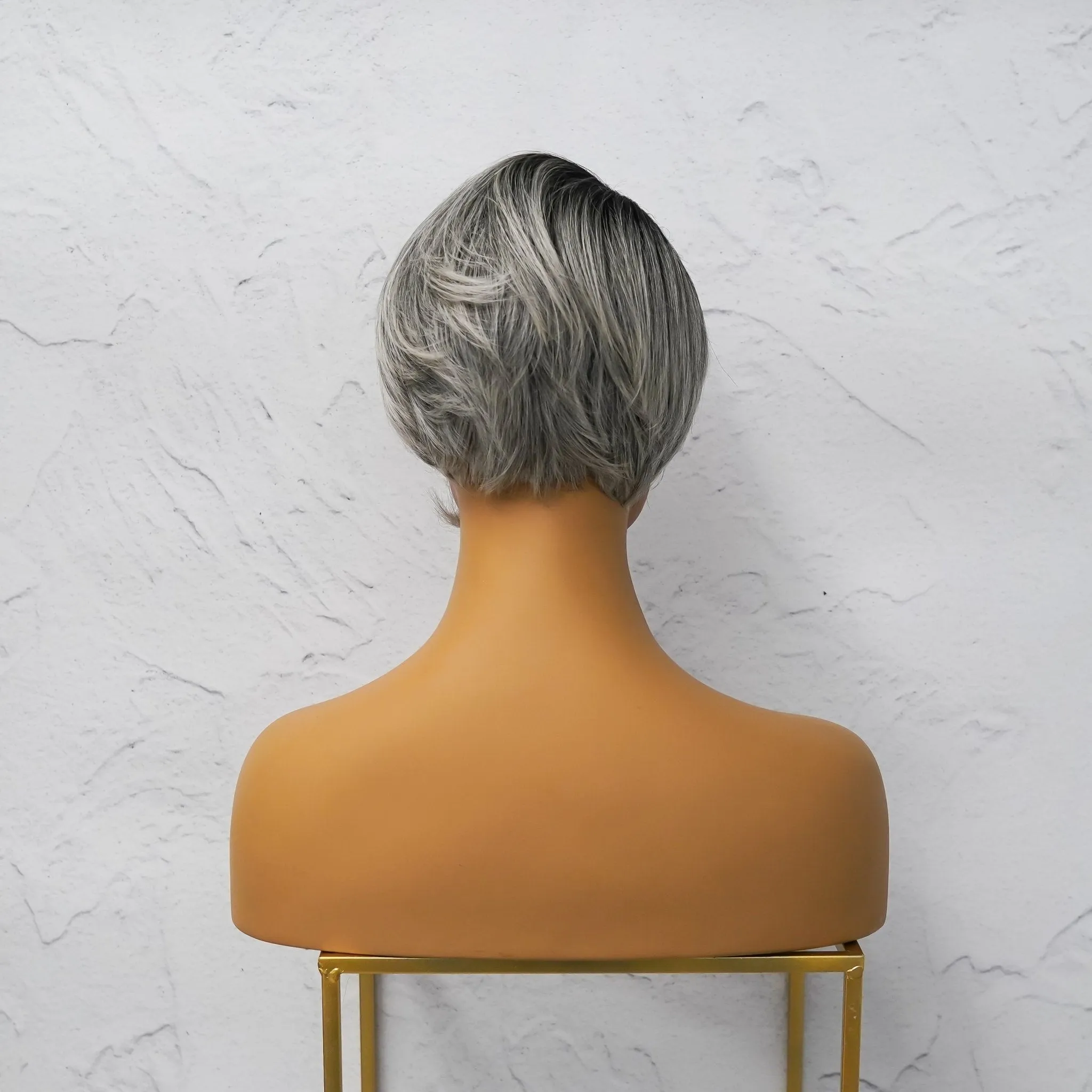 HARRIET Ombre Grey Fringe Wig