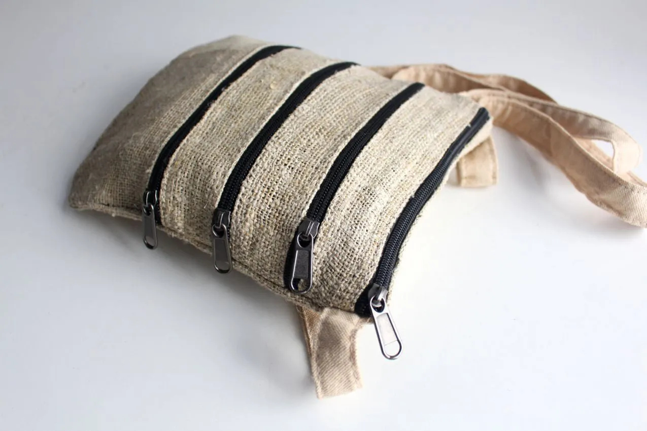 Hemp Cross Body Zipper Bag