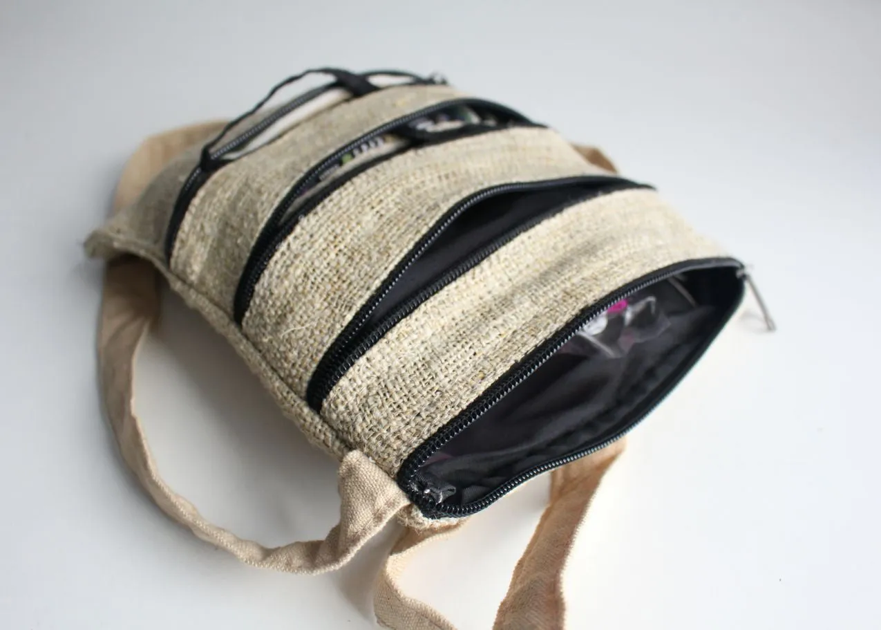 Hemp Cross Body Zipper Bag