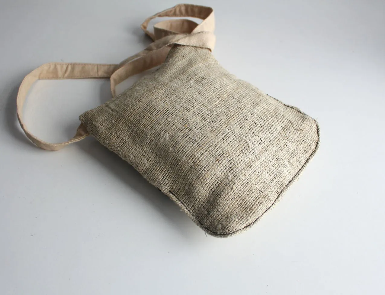 Hemp Cross Body Zipper Bag