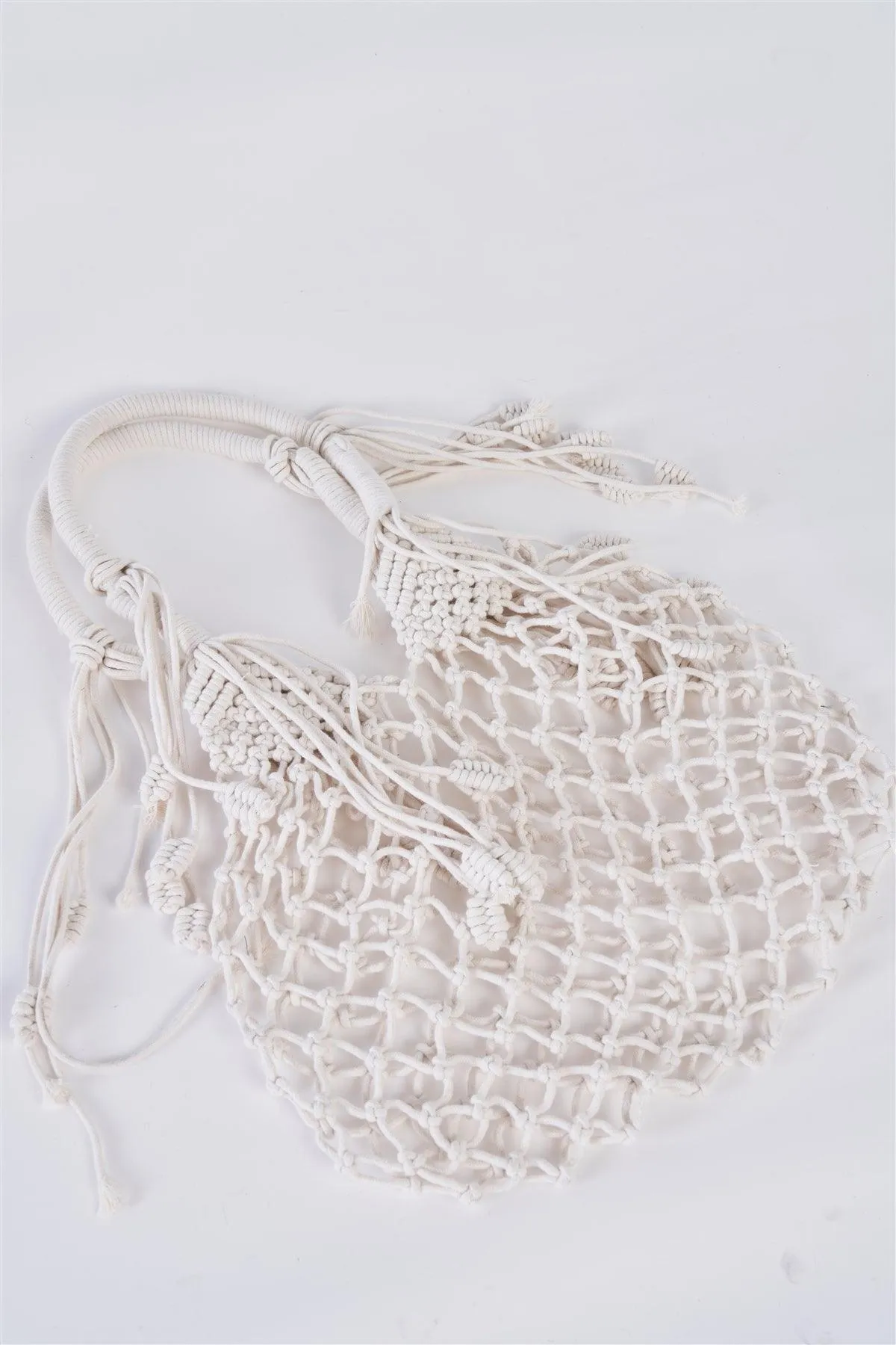 Ivory Fashion Cotton Fringe Net Bag /3 Pieces