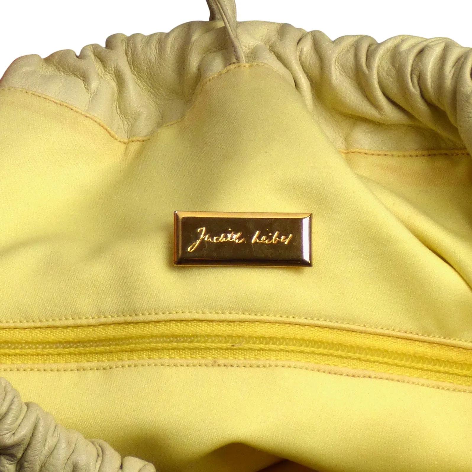 JUDITH LEIBER- 1990s Yellow Leather Shoulder Bag