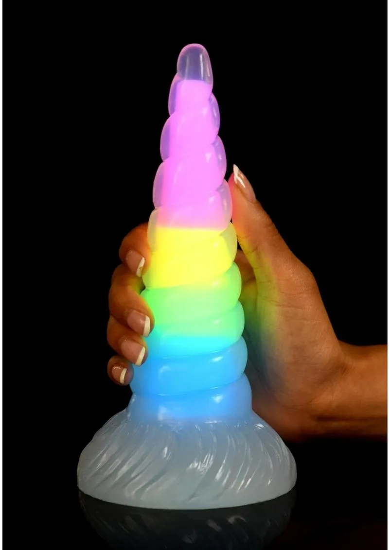Kaleidoscopic Unicorn Horn Dildo - Glow In The Dark
