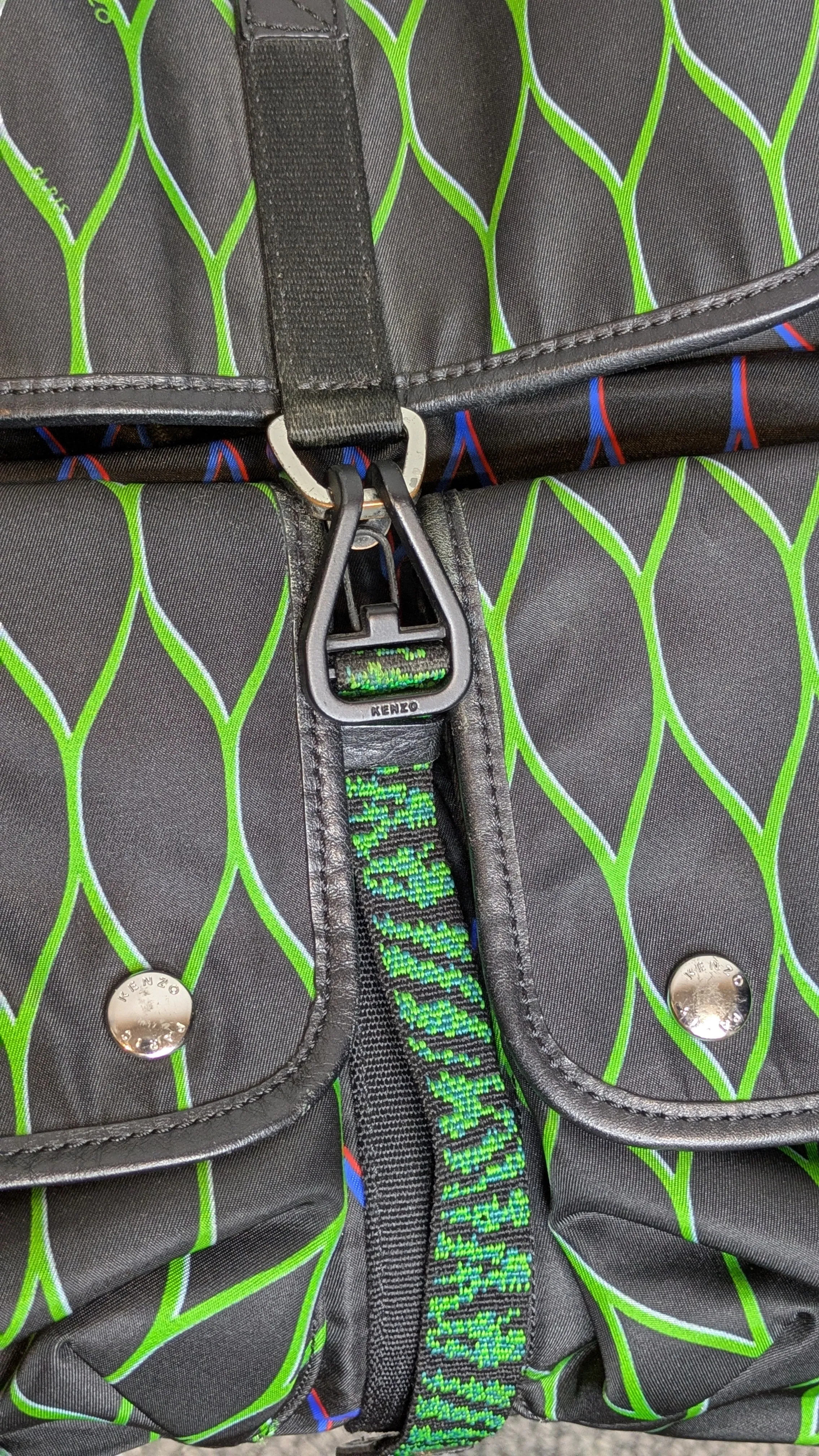 Kenzo x H&M Large Patterned Backpack Leather Trim