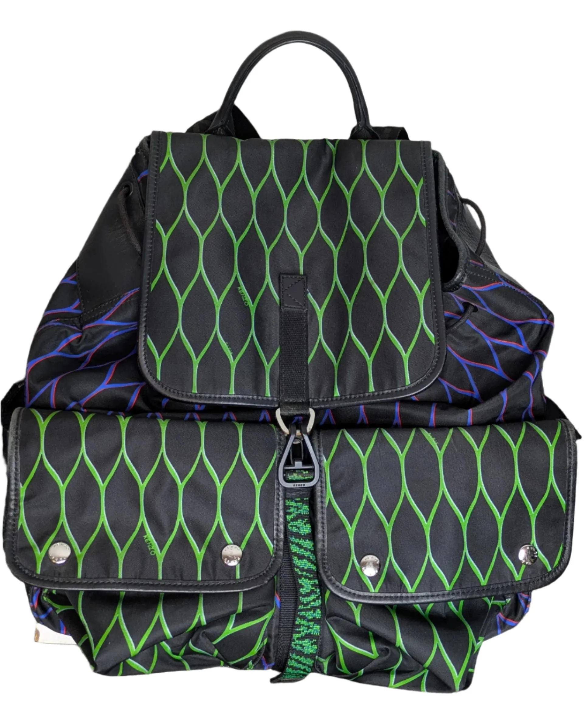 Kenzo x H&M Large Patterned Backpack Leather Trim