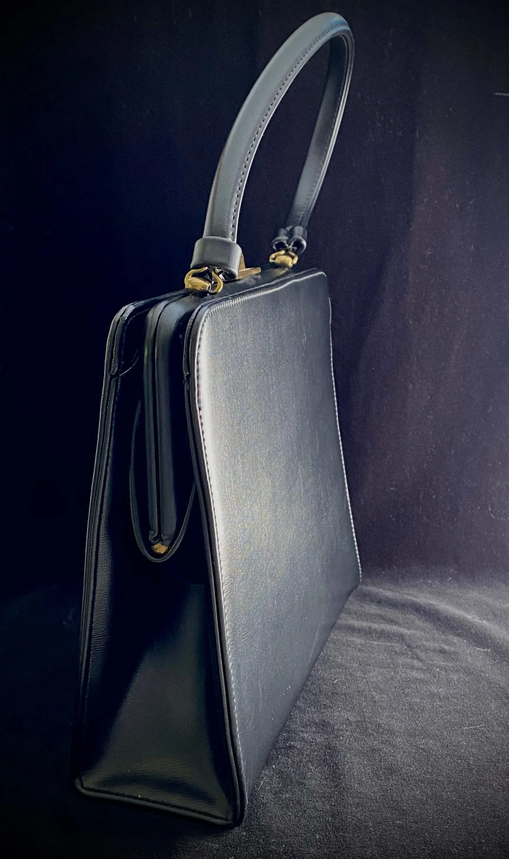 Late 50s/ Early 60s Black Cameo Handbag